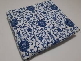 Lauren Ralph 028828055835 Porcelain Rosette King Flat Sheet Blue Floral On White 100% Cotton