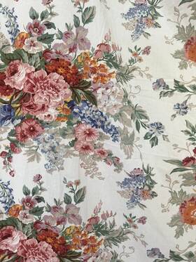 Lauren Ralph 028828153463 Twin Flat Sheet Floral Southampton Beach House Cotton Vtg Flowers