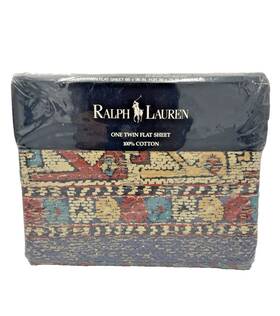 Lauren Ralph 028828266460 Vintage New Zuma Point Multi One Twin Flat Sheet Nos