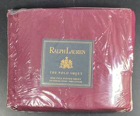 Lauren Ralph 028828284228 Nos Vintage Polo Maroon Fitted Sheet One Full Size Premium
