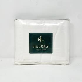 Lauren Ralph 028828298249 King Flat Sheet Solid White 250 Tc New