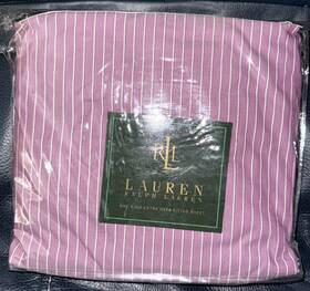 Lauren Ralph 028828457295 Brittany Stripe Purple White Extra Deep King Fitted Sheet Nip 18 Inch