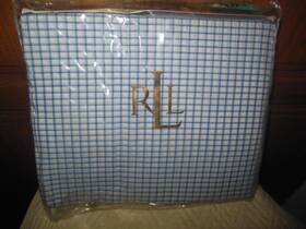 Lauren Ralph 028828595218 Cottage Hill Blue Check King Deep Fitted Sheet - New Lauren Ralph 028828595218 Cottage Hill Blue Check King Deep Fitted Sheet - New