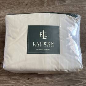 Lauren Ralph 028828670144 Classic Linen Color 100% Cotton 4 Piece Queen Sheet Set 200 Tc
