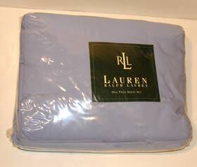 Lauren Ralph 028828768360 Twin Sheet Set Harbor Blue 100% Cotton 200 Thread New Vintag Lauren Ralph 028828768360 Twin Sheet Set Harbor Blue 100% Cotton 200 Thread New Vintag