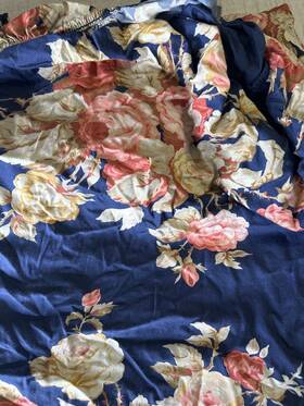 Lauren Ralph 028828794918 Estate Winslow Blue Floral Sateen King Fitted Sheet Rare