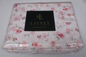 Lauren Ralph 028828797759 Summer Cottage White Pink Floral Flat Sheet - Queen Lauren Ralph 028828797759 Summer Cottage White Pink Floral Flat Sheet - Queen
