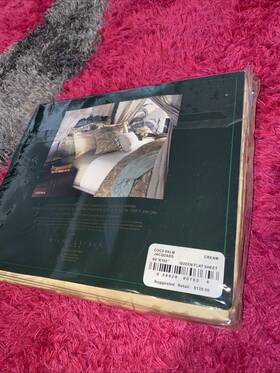 Lauren Ralph 028828807656 2000s Coco Palm Cream Jacquard Flat Sheet - Queen Package Nos Bed