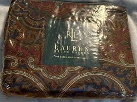 Lauren Ralph 028828959447 Parker Paisley Queen Deep Pocket Fitted Sheet