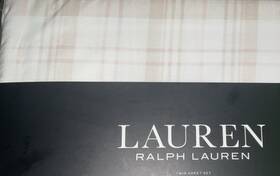 3pc.twin Lauren Ralph 2836cs Cotton Tan Grey White Plaid Set Extra Deep Pockets 3pc.twin Lauren Ralph 2836cs Cotton Tan Grey White Plaid Set Extra Deep Pockets
