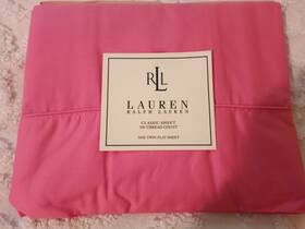 Lauren Ralph 400000951034 Home 350 Tc 100% Supima Cottom Azalea Twin Flat Sheet Pink