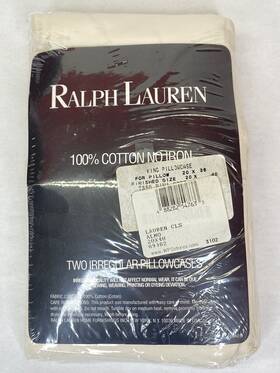 Lauren Ralph 488282547633 Two Irregular Pillowcases Cream White Almo 20x40 100% Cotton