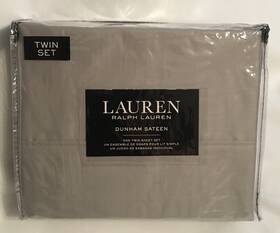 Lauren Ralph 600515421037 Nwt Twin Sheet Set Dunham Sateen 300 Thread Count Dove Gray 3pc