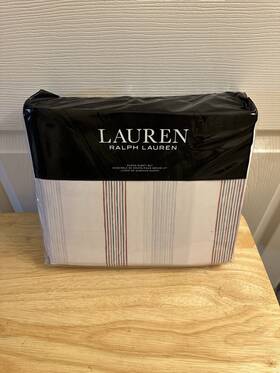 Lauren Ralph 600712220001 Marley Stripe 100% Cotton 4pc Queen Sheet Set
