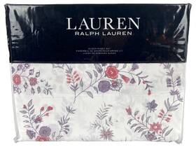 Lauren Ralph 600824421001 Queen Maddie Blossom Floral Sheet Set 100% Cotton Cream Lauren Ralph 600824421001 Queen Maddie Blossom Floral Sheet Set 100% Cotton Cream