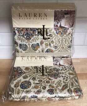 Lauren Ralph 886087038903 Vintage Twin Flat Fitted Sheets Marrakesh Moroccan Paisley Rare Nos