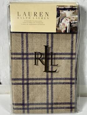 Lauren Ralph 886087051254 2- New Surrey Garden Tattersal Plaid Standard Pillowcases Set