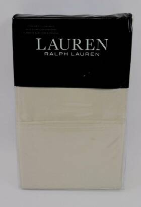 Lauren Ralph 886087157758 New Dunham Oat 2 King Pillowcases Cotton Sateen 300tc