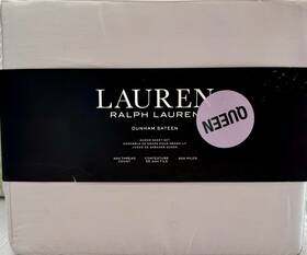 Lauren Ralph 886087304800 Queen Dunham Sateen Sheet Set 105 Opal Grey