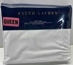 Lauren Ralph 886087358407 Queen Flat Sheet White Wilford New Lauren Ralph 886087358407 Queen Flat Sheet White Wilford New