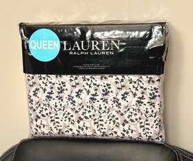 Lauren Ralph 886087377835 Cotton Eva Leaf Queen Sheet Set 4pc - Grey Multi See Note