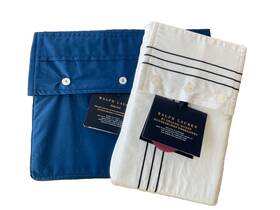 Lauren Ralph 886087402568 1 Queen Flat Sheet 2 Kg Pillowcases 464tc Percale 3 Pc Navy Blue