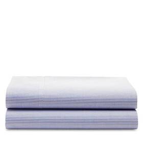 Lauren Ralph 886087404920 Oxford Stripe King Size Flat Sheet Color Blue/white New Lauren Ralph 886087404920 Oxford Stripe King Size Flat Sheet Color Blue/white New