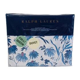 Lauren Ralph 886087411102 Delphine Adelaide Full Queen Duvet Cover 100% Cotton Blue White New