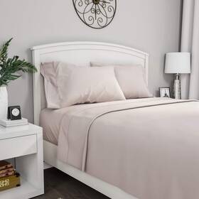 Lavish Home 886511248793 Brushed Microfiber Sheet Set Twin Extra Long Beige