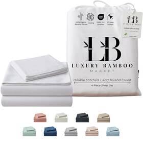 Lb Luxury Bamboo Market 724994001835 Queen Size Bed Sheet Set 100% Viscose Made From Bamb Lb Luxury Bamboo Market 724994001835 Queen Size Bed Sheet Set 100% Viscose Made From Bamb