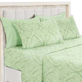 Ldc Lux Decor Collection 715537640581 D Cor Paisley Full Sheet Set 6 Piece Ultra-soft Microfiber Bed Sheets W