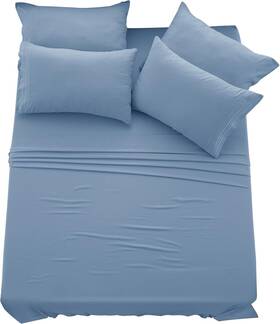 Comin16ju038997 Ldc Lux Decor Collection Full Sheet Set - 6 Pc Brushed Microfiber Bed Sheets 16 Blue