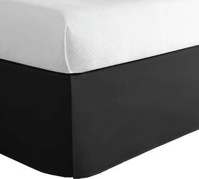 Fre23614blac01 Levinsohn Lux Hotel Microfiber Tailored Style Bed Skirt With Classic 14 Twin Black