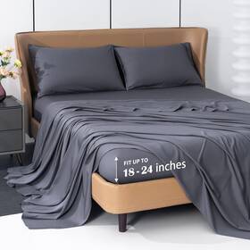 Levoo 759549679382 Cooling Sheets Rayon Derived From Bamboo 18 Inch -24 Extra Deep Pocket Shee