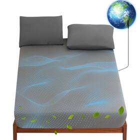Levoo 769083123654 Grounding Sheets Queen 90% Organic Cotton 10% Pure Silver Fitted Grounded S