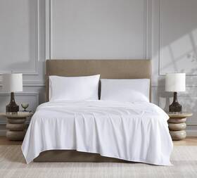Linen Closet 840380901364 Luxury Cotton 1200 Thread Count Sateen 4-piece Sheet Set Queen White