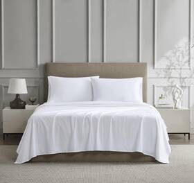 Linen Closet 840380902460 Luxury Cotton Percale 4-piece Sheet Set Full White