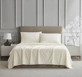 Linen Closet 840380902484 Luxury Cotton Percale 3-piece Sheet Set Twin Ivory