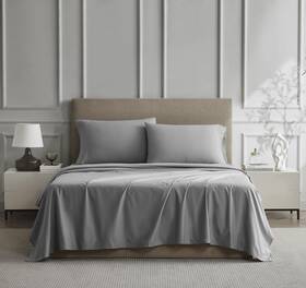 Linen Closet 840380902491 Luxury Cotton Percale 3-piece Sheet Set Twin Dark Gray