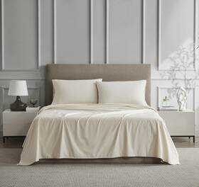 Linen Closet 840380902569 Luxury Cotton Percale 4-piece Sheet Set King Beige