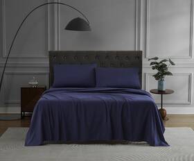 Linen Closet 840380903733 Luxury Brushed Microfiber 4-piece Sheet Set Full Navy