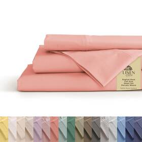 Linen Home 659725363664 Cotton Percale Sheets Full Size English Rose Deep Pocket 4 Pieces Sheet Set 1 F