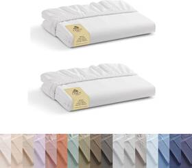 Linen Home 711181219968 100% Cotton Percale Fitted Sheet White 2 Crisp And Cool Strong B