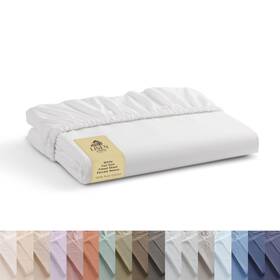 Linen Home 854231008973 100% Cotton Percale Fitted Sheet Full Size White 1 Deep Pocket C