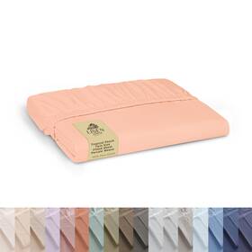 Linen Home 880028490379 100% Cotton Percale Weave Fitted Sheet Twin 23 - Tropical Peach