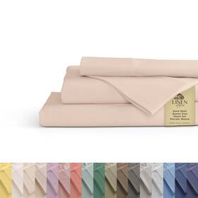 Linen Home 880029118418 100% Cotton Percale Sheets Queen Size Sand Shell Deep Pocket 4 Pieces Set Linen Home 880029118418 100% Cotton Percale Sheets Queen Size Sand Shell Deep Pocket 4 Pieces Set