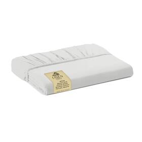 Linen Home 880029806704 Washed Cotton Percale Fitted Sheet Queen Size White