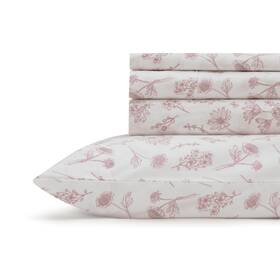 Linen Home 880029867514 100% Cotton Printed Percale Sheets California King Size Deep Pocket 4 Pieces S