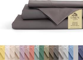 Lh200ccoalknss Linen Home 100% Cotton Percale Sheets King Size 06 - Charcoal Lh200ccoalknss Linen Home 100% Cotton Percale Sheets King Size 06 - Charcoal