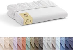 Lh200whtfttw Linen Home 100% Cotton Percale Weave Fitted Sheet Twin Size White